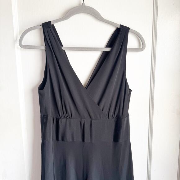 J. Crew 100% Silk Maxi Dress Cocktail Wedding Event V-Neck Classic Black Tie T10 - Picture 2 of 12